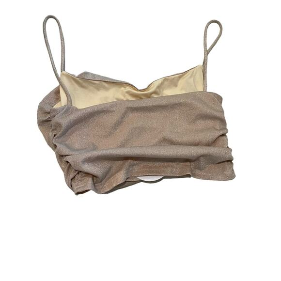 Princess Polly NWT GiGi Glitter Ruched Crop Top in Champagne Women’s Size 12 - Picture 3 of 10